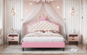 Cama Moderna de Tamaño Completo Tapizada en Terciopelo con Cabecera Acolchada y Estructura Metálica - Product Image 5