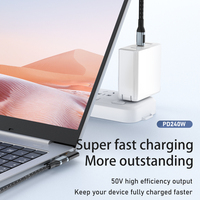 Adaptador USB-C PD de 240W, USB 4.0, 40Gbps, 8K 60Hz, Conector en Forma de U, Recto, Macho-Hembra, OTG para Dispositivos Mac/DC, Venta al Por Mayor