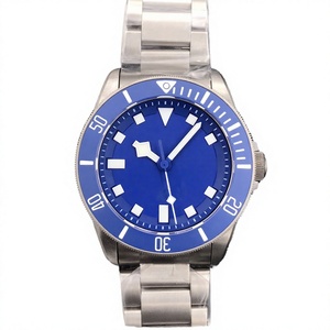 VSZ F Montre automatique pour homme en acier inoxydable, cadran bleu, cristal saphir, 41 mm, sport, étanche, mouvement mécanique ETA, fermoir caché - Product Image 4