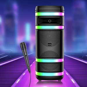 KARLSON Portable Bluetooth <b>Speaker</b> 2x8 40W Rechargeable With LED Lights FM <b>USB</b> KK-8208 - Product Image 4