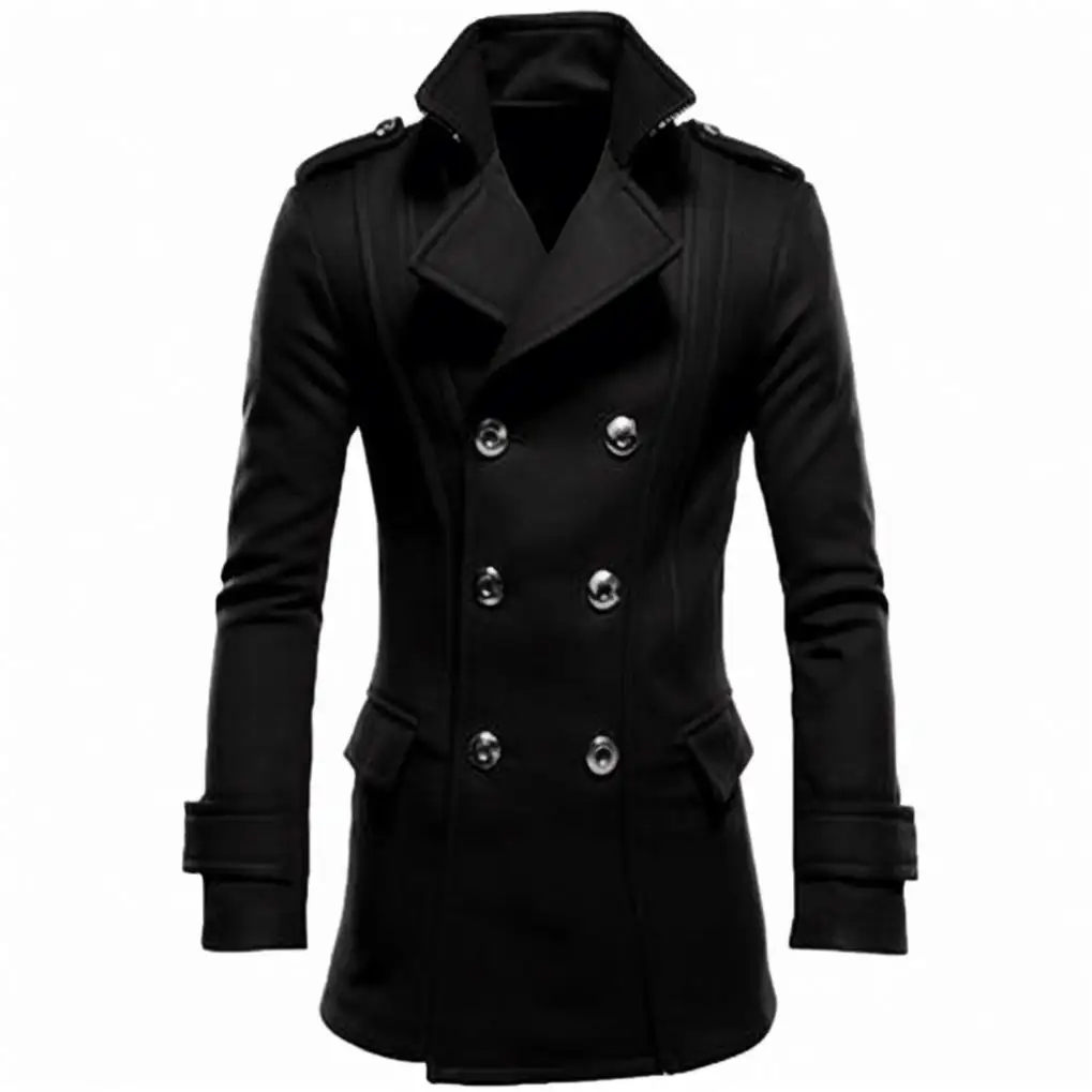 Wholesale Men's Double Breasted Jackets Plus Size Men's Jackets Coat Classic Long Winter Trench Coats for Men