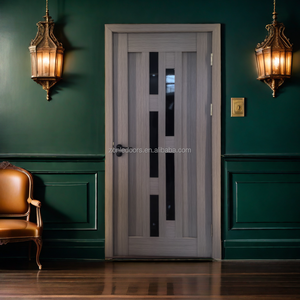 أبواب داخلية Mdf حديثة مضادة للرياح للشقق بتصميم بسيط للمنزل مع باب - Product Image 6