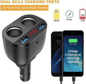 Cargador de coche USB 12V doble enchufe Universal <span class=keywords><strong>Multi</strong></span> teléfono rápido Dual USB mejor cargador para coche USB Dual coche cargador rápido - Product Image 3