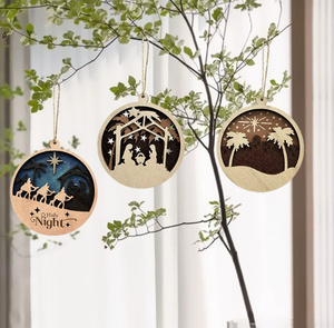 Chúa giáng sinh treo trang trí trên Cây giáng sinh bằng gỗ trang trí treo giáng sinh - Product Image 5