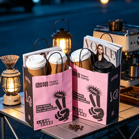 Papier brun biodégradable et compostable en kraft naturel, avec poignée renforcée, résistant à la graisse, alimentaire, pour bureau, restauration, boissons et plats à emporter