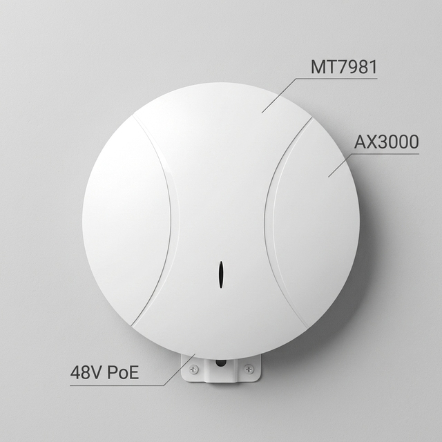 Hot Sale AX3000 WiFi 6 Industrial Wireless AP Dual Band 1WAN+1LAN Gigabit Port Wide Coverage Customized High Speed Access Point