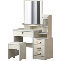 Commode nordique blanche en MDF avec miroir et 6 tiroirs, meuble moderne réglable pour chambre/entrepôt