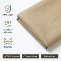 Kain Kerja Anti Statis 100% Poliester, Menyerap Keringat, Bahan Tenun Elastis untuk Seragam Industri, Celana Outdoor
