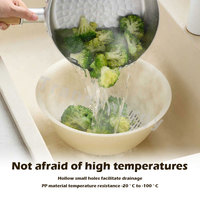 Ensemble d'égouttoirs rotatifs en plastique pour pâtes, riz, fruits et légumes avec bol mélangeur, compatibles lave-vaisselle, écologiques, pour la cuisine