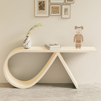 Console murale minimaliste en fer forgé de style crémeux pour entrée, salon, hall d'entrée, couloir d'hôtel, mobilier de maison