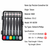 Set Obeng Mini Presisi Phillips Slotted Torx T6-T10 untuk Perbaikan Jam Tangan, Ponsel, Kacamata, Baja Cr-Mo
