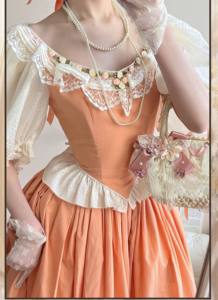 Vestido Largo Hecho a Mano Estilo Coreano Vintage Rose Story con Diamantes, Cuello de Una Sola Pieza, Sin Mangas, Silueta Lápiz, Estilo Princesa - Product Image 6