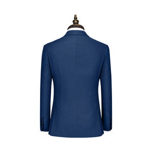 <span class=keywords><strong>Costume</strong></span> en tissu italien pour hommes HC-HY5072-1Q 50% laine bleu Royal Plaid simple boutonnage Style d'affaires personnalisable <span class=keywords><strong>mariage</strong></span> respirant - Product Image 5