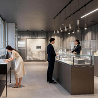 Vitrine de présentation de bijoux personnalisée avec éclairage LED, vitrine en verre pour bijouterie, boutique de luxe, vente au détail, durable