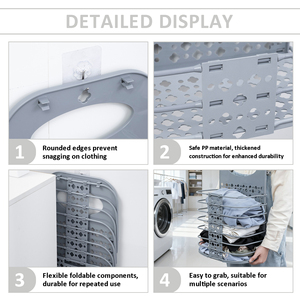 Công suất lớn ráp Treo Giỏ giặt có thể gập lại nhựa lưu trữ giá cho nhà ký túc xá đại học Treo Tường Tổ chức - Product Image 4