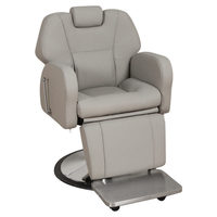 Fauteuil de Barbier Inclinable en Similicuir avec Base Élargie en Acier et Plateforme Repose-Pieds pour Salon, Spa, Coiffure et Thérapie du Cuir Chevelu