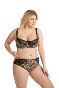 Leopard Plus Size Frauen BH und Höschen Sets Sexy Dessous Spitze Große Push-up-BH Weibliche flache Frauen Bra lette Thin Cup Anzug - Product Image 2