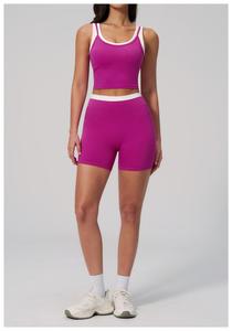 <b>Women</b> Butt Lift Flare <b>Leggings</b> Workout Running Sports Bra Activewear Tank Top Gym Wear Seamless Biker Short Yoga Fitness Gym Set - Product Image 3