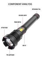 Senter Terang 1000 Lumens Xhp50 P70 Senter LED Taktis Luar Ruangan Portabel Paling Kuat