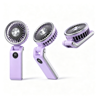 235 °   Ventilateur portable et de bureau pliable, 5 vitesses, écran LED, idéal pour l'extérieur, les voyages, les concerts, les croisières, les événements sportifs et les cadeaux