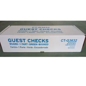 Guest Check Pads, Single Part, Perforated, White, 3-2/5" x 6-3/4 ", 50 Sheets/Pad, 5 Pads/Pack