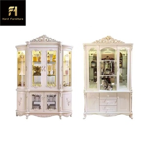 Armoire à <span class=keywords><strong>vin</strong></span> <span class=keywords><strong>royale</strong></span> de luxe en bois blanc, design classique en acier, pour la maison, l'hôpital, présentoir en bois massif pour collection de vins dans le salon - Product Image 4
