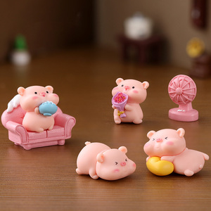 6 Estilos de Figuras de Animales 3D de Dibujos Animados, Adornos Lindos, Mini Cerditos de Plástico para Decoración de Jardín, Hogar, Bonsái, Regalos - Product Image 3