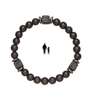 Braccialetti con Pietre Naturali Curative in Ematite, Occhio di Tigre e <span class=keywords><strong>Ossidiana</strong></span> Nera, Tripla Protezione, all'Ingrosso per Uomo e Donna - Product Image 6