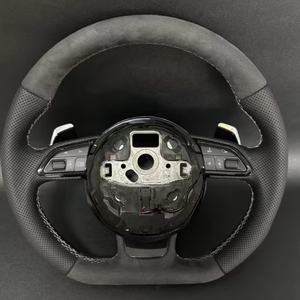Volant en cuir et fibre de carbone pour Audi A4 B8.5 <span class=keywords><strong>S4</strong></span> RS4 A5 S5 RS5 RS6 Q5 Q7 Q3 A1 A3 A6 S3 S1 <span class=keywords><strong>S4</strong></span> RS3 B8 TT <span class=keywords><strong>MK2</strong></span> C6 C7 R8 A7 - Product Image 1