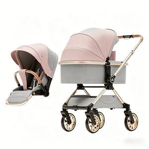 Carrito de <span class=keywords><strong>Bebé</strong></span> Plegable de Aleación de Aluminio 3 en 1, Carrito de Viaje de Lujo para Bebés de 0 a 3 Años - Product Image 2