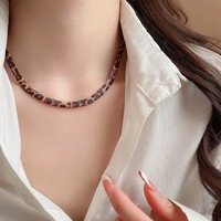 Collar de Cadena de Serpiente de Acero Inoxidable con Estampado de Leopardo, Estilo Retro Exagerado y Sencillo, Joyería de Moda Hip-hop México