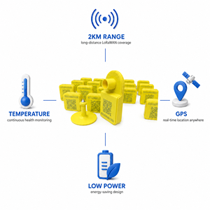 Etiqueta de Identificación GPS para Ganado con Tecnología IoT LoRaWAN de 3KM, Alarma de Temperatura Corporal y Geocerca para Sistemas de Ganadería Agrícola - Product Image 4