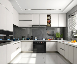 <span class=keywords><strong>Cucina</strong></span> Moderna Minimalista Aperta - Design Integrato di Mobili e Isola, Esempio di Ristrutturazione <span class=keywords><strong>Cucina</strong></span> di Lusso - Product Image 3