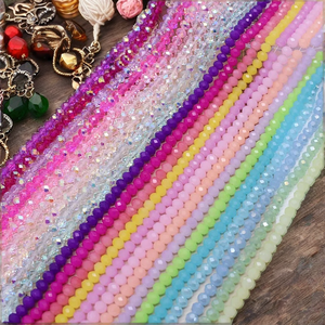 Cuentas de cristal facetadas planas de 6mm y 8mm, color AB, rosa, rojo, morado, para hacer joyas, espaciadores sueltos, teñido DIY - Product Image 2