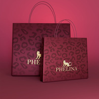Sac cadeau en papier uni mat minimaliste personnalisé avec poignée en ruban satiné contrasté pour l'emballage de vêtements et de cosmétiques