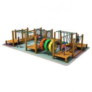 Parque Infantil Interior y Exterior, Gimnasio de Madera Ignífugo, Equipo de Parque de Diversiones para Niños Pequeños - Product Image 1