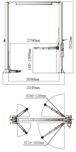 Sollevatore Idraulico Portatile a 2 Colonne per Auto, Ponte Sollevatore Mobile per Garage, Attrezzatura Idraulica per Sollevamento Veicoli Più Ricercata - Product Image 4