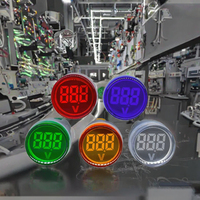 Meteran Tegangan LED Digital Mini AC50 ~ 500V Fase Tunggal 22Mm Penggunaan Industri Lampu Merah/Kuning/Biru/Hijau/Putih Penguji Tegangan