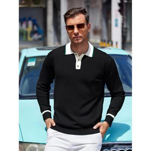 Camisa Polo de Punto Personalizada para Hombre, Manga Larga, Corte Regular, con Botones, Estilo Casual - Product Image 2