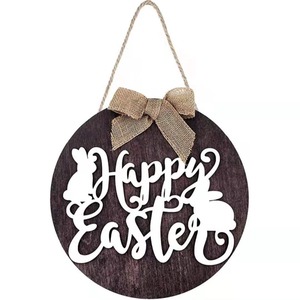 No Olive Wooden Round Wall <b>Hanger</b> With Gnomes Welcome Sign For Home Office Decor - Product Image 5