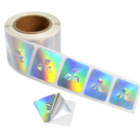 Étiquette autocollante rectangulaire personnalisée, imperméable, holographique, réfléchissante, laser, arc-en-ciel, impression vinyle, adhésive, 50x50mm, OEM ODM