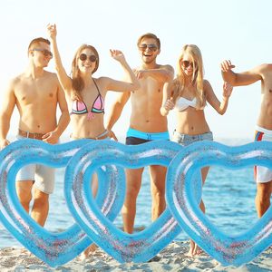 Bouée de piscine gonflable en PVC en forme de cœur avec paillettes pour adultes, idéale pour enterrement de vie de jeune fille et plage estivale - Grande Vente - Product Image 6