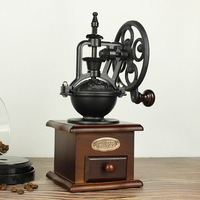 Vente chaude Portable Petit Manuel Moulin À Espresso Moulin Machine À Café En Bois Antique Burr Moulins À Café