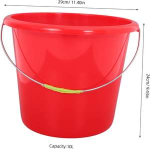 Seau à eau en PP avec poignées en fil métallique certifiées pour usage extérieur – Vente en gros - Product Image 2