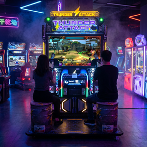 <span class=keywords><strong>Jeu</strong></span> de tir en métal Thunder Attack - Double canon pour 2 joueurs, batailles sur grand écran, expérience immersive, jeux à monnayeur - Product Image 3