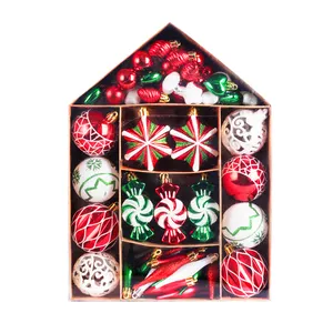 Kreative 73 Stück Raum gemalt Weihnachts kugel Set Geschenk verpackung Navidad Decora cion Weihnachts kugeln Paket für Familien urlaub