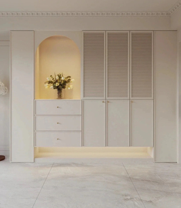 French cream entryway <b>shoe</b> cabinet <b>storage</b> - Product Image 5