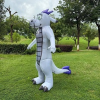 Costume de dragon gonflable amusant pour adultes rose et bleu à vendre