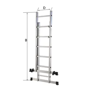 3 Stair Ladder 3*8 Aluminium Extension Combination Insulation Industrial Multipurpose Ladder Outdoor Use Attic Stairs