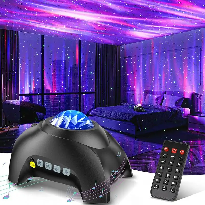 Dormitorio habitación proyección láser atmósfera 360 galaxias luz nocturna proyector 3D inalámbrico LED sueño luz decorativa RGB lámpara LED